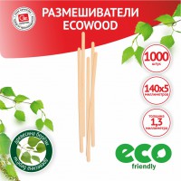 Размешиватели деревянные GRIFON Ecowood, 140 мм, 1000 шт. в упаковке,
