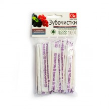 Зубочистки из дерева GRIFON лесные ягоды в индивидуальной бумажной упаковке с печатью 100шт, арт 400-525